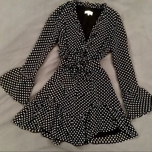 Black and white polka dot dress